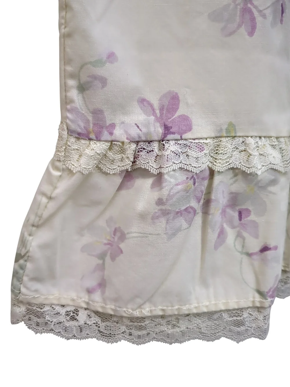 Vintage JCPenney Percale Ruffled Lace Floral Standard Pillowcase Set Cottagecore